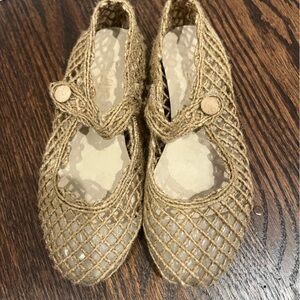 Tan Espadrilles with Woven Design